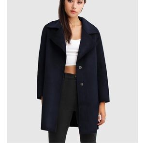 Belle & Bloom ex boyfriend wool blend navy peacock